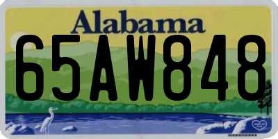 AL license plate 65AW848