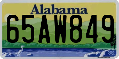 AL license plate 65AW849