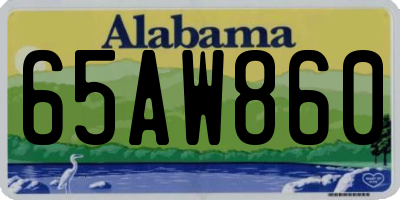 AL license plate 65AW860