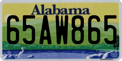 AL license plate 65AW865