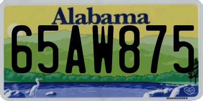 AL license plate 65AW875
