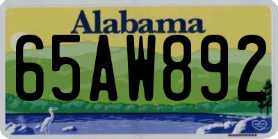 AL license plate 65AW892