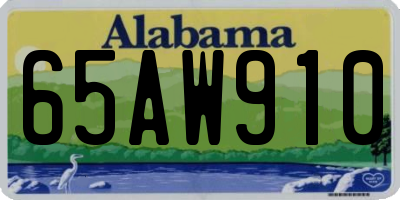 AL license plate 65AW910