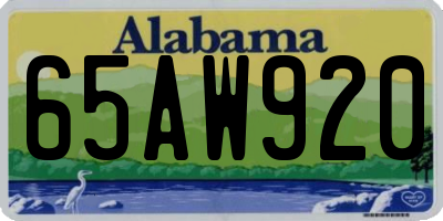 AL license plate 65AW920
