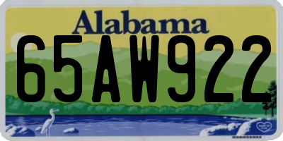 AL license plate 65AW922
