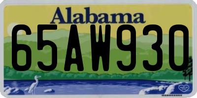 AL license plate 65AW930