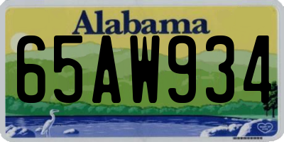 AL license plate 65AW934