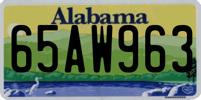 AL license plate 65AW963