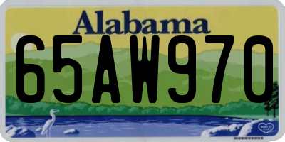 AL license plate 65AW970