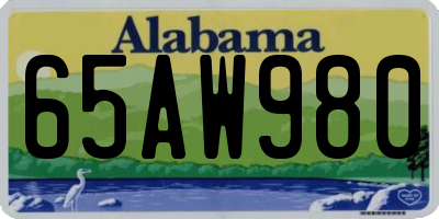 AL license plate 65AW980