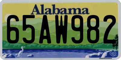 AL license plate 65AW982