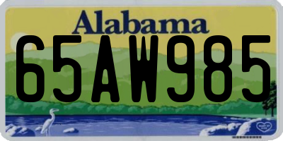 AL license plate 65AW985