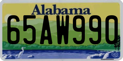 AL license plate 65AW990