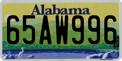 AL license plate 65AW996