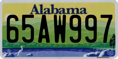 AL license plate 65AW997