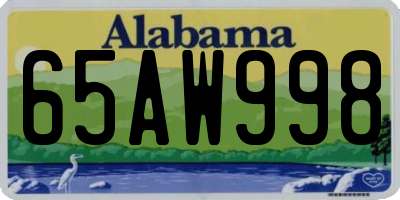 AL license plate 65AW998