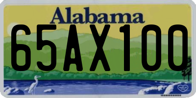 AL license plate 65AX100