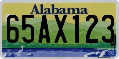 AL license plate 65AX123