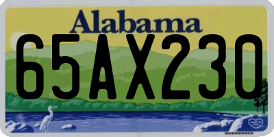 AL license plate 65AX230