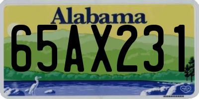 AL license plate 65AX231