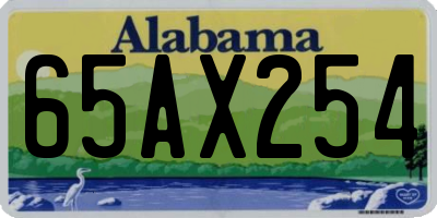 AL license plate 65AX254