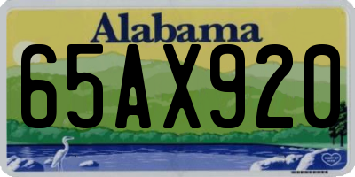 AL license plate 65AX920