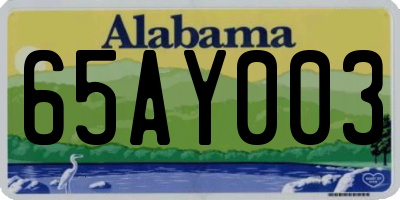 AL license plate 65AY003