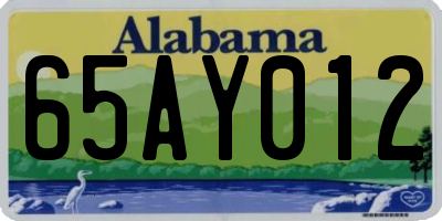 AL license plate 65AY012