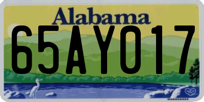 AL license plate 65AY017