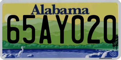 AL license plate 65AY020