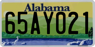 AL license plate 65AY021