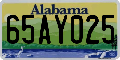 AL license plate 65AY025