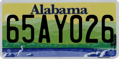 AL license plate 65AY026