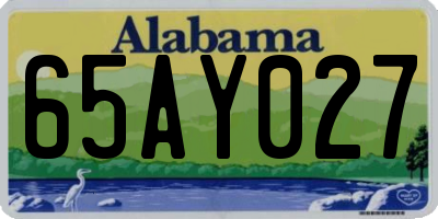 AL license plate 65AY027