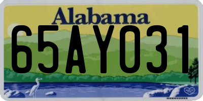 AL license plate 65AY031