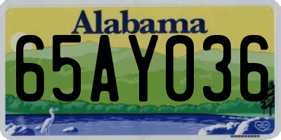 AL license plate 65AY036