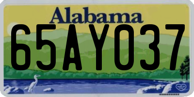 AL license plate 65AY037