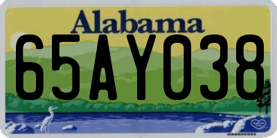 AL license plate 65AY038