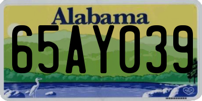 AL license plate 65AY039