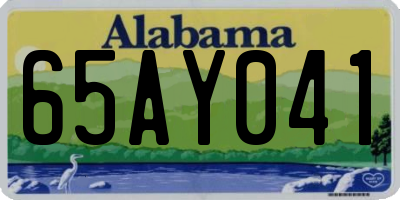 AL license plate 65AY041