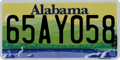 AL license plate 65AY058