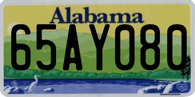 AL license plate 65AY080