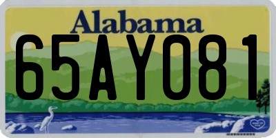 AL license plate 65AY081