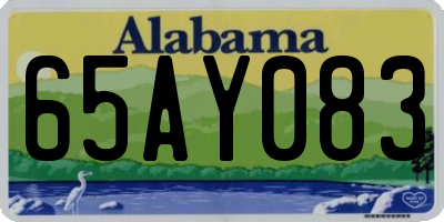 AL license plate 65AY083