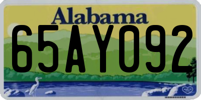 AL license plate 65AY092