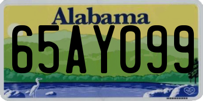 AL license plate 65AY099