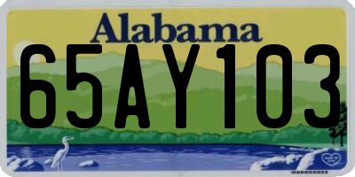 AL license plate 65AY103