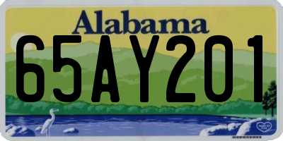 AL license plate 65AY201
