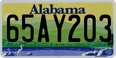 AL license plate 65AY203