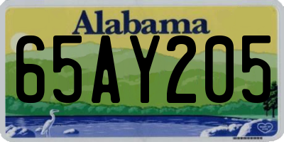 AL license plate 65AY205